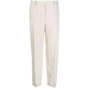 Gestreepte linnen broek Antonelli Firenze , Beige , Dames