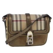 Pre-owned Leather shoulder-bags Burberry Vintage , Beige , Dames