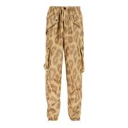 Cargo broek met luipaardprint en 3D-zakken Dries Van Noten , Brown , H...