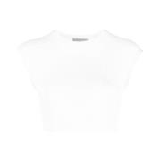 Witte Cropped Top met Nummer Patch Vtmnts , White , Dames