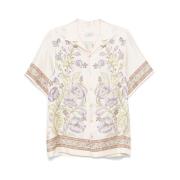 Beige Cuban Collar Shirt met Pegaso Motif Etro , Beige , Heren