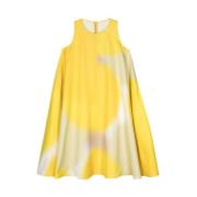 Gele Spray-Paint Effect Wijdvallende Jurk Gianluca Capannolo , Yellow ...