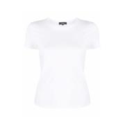 Witte Pima Katoenen Korte Mouw T-shirt Theory , White , Dames