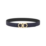 Omkeerbare Gancini Gesp Riem Salvatore Ferragamo , Blue , Heren