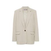 Beige Blazer Jas b.young , Beige , Dames