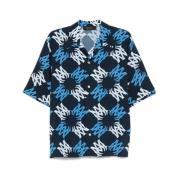 Navy Blue Camp Kraag Shirt Amiri , Multicolor , Heren