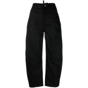 Zwarte hoge taille broek met gebogen pijpen Studio Nicholson , Black ,...