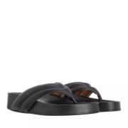 Zwarte Nappa Leren Plateau Sandalen ATP Atelier , Black , Dames