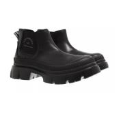 Korte Zwarte Leren Gore Boot Karl Lagerfeld , Black , Dames