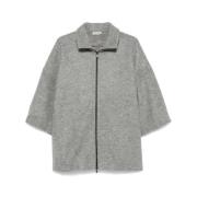 Hoge Hals Fleece Rits Jas Fear Of God , Gray , Heren