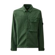 Klassieke Ottoman Overshirt Lens Detail C.p. Company , Green , Heren