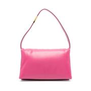 Fuchsia Roze Leren Crossbody Tas Marni , Pink , Dames