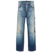 Donkerblauwe Denim Straight Leg Jeans Dsquared2 , Blue , Heren