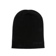 Zwarte Kasjmier Gebreide Beanie Muts Saint Laurent , Black , Dames