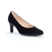 Zwarte Suède Pumps met 6 cm Hak Gabor , Black , Dames