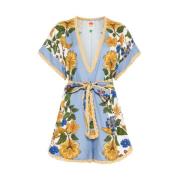 Blauwe Jumpsuit met Afneembare Riem Farm Rio , Multicolor , Dames