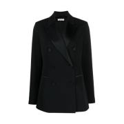 Gebreide dubbelrij blazer Antonelli Firenze , Black , Dames