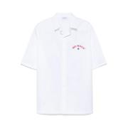 Witte Shirt met Geborduurd Logo Korte Mouwen Off White , White , Heren