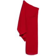 Robijnrode One-Shoulder Pencil Jurk Solace London , Red , Dames