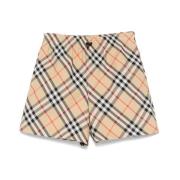 Beige Trekkoord Elastische Taille Shorts Burberry , Beige , Dames