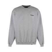 Melange Logo Print Crew Neck Sweater Represent , Gray , Heren