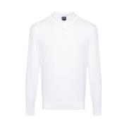 Katoenen Gebreide Polo Sweater Fedeli , White , Heren