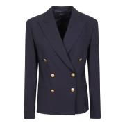 Double-Breasted Stretch Blazer Ralph Lauren , Blue , Dames