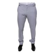 Lichtgrijze wollen blend pantalon Dolce & Gabbana , Gray , Heren