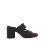 Zwarte Leren Boogdetail Instap Schoenen MM6 Maison Margiela , Black , ...