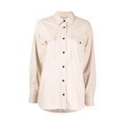 Witte Drukknopenoverhemd Isabel Marant Étoile , Beige , Dames