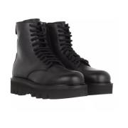 Rita Army Boot in zwart leer Furla , Black , Dames