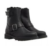 Zwarte Leren Winterlaarzen met Nepbont Voering Barbour , Black , Dames