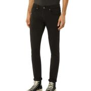 Zwarte Skinny Fit Jeans met 4 Knopen Dondup , Black , Heren