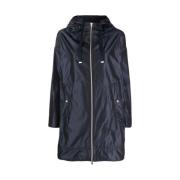 Navy Blauw Iridescent Trekkoord Capuchon Herno , Blue , Dames