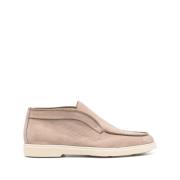 Taupe Suède Slip-On Schoenen Santoni , Brown , Dames