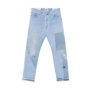 Lichtblauwe Denim Jeans met Whiskering Gallery Dept. , Blue , Heren