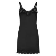 Zwart Kant Zijden Mouwloos Ondergoed Dolce & Gabbana , Black , Dames