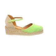 Groene Leren Sleehak Sandalen Unisa , Green , Dames