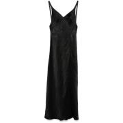 Zwarte V-hals Mouwloze Jurk tot op de vloer Alexander McQueen , Black ...