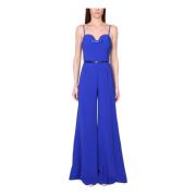 Blauwe Elegante Jumpsuit met Dunne Bandjes Elisabetta Franchi , Blue ,...