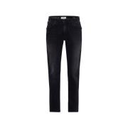 Straight Leg Jeans, Style Chuck Brax , Black , Heren