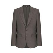 Double-Breasted wollen jas met pieklapels Dolce & Gabbana , Gray , Her...