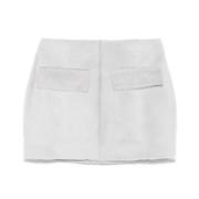 Lichtgrijze Shearling Rok Remain Birger Christensen , Gray , Dames