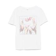 Grafische Print Wit T-shirt Ronde Hals Re/Done , White , Dames