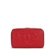 Rode Gewatteerde Leren Schoudertas Dolce & Gabbana , Red , Dames