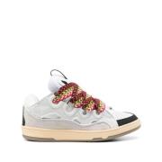 Witte Veterschoenen Rubberen Zool Lanvin , White , Dames