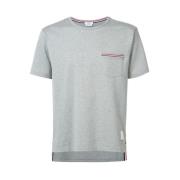 Grijze Katoenen Korte Mouw Tee Thom Browne , Gray , Heren