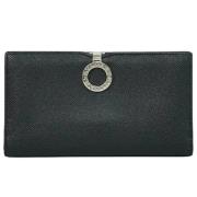 Pre-owned Leather wallets Bvlgari Vintage , Black , Heren