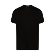 Zwarte Katoenen Crew Neck T-shirt Salvatore Santoro , Black , Heren