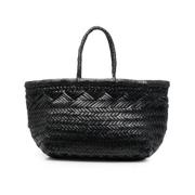 Geweven leren tas Dragon Diffusion , Black , Dames